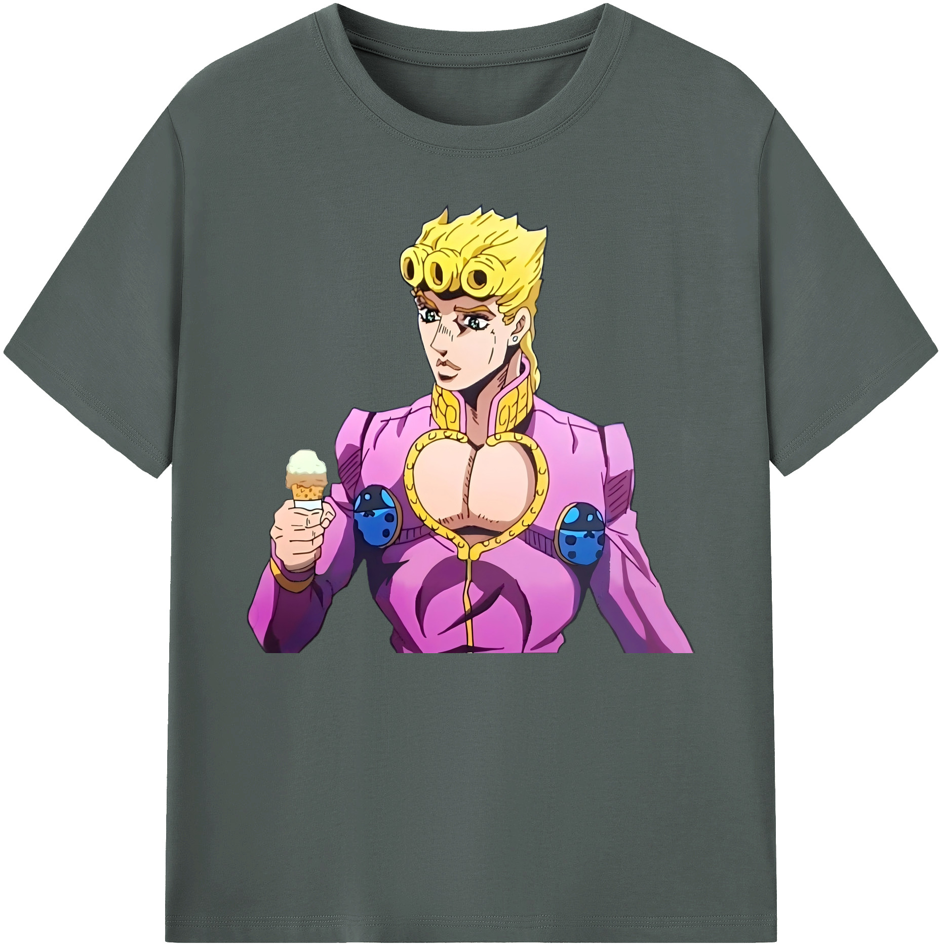 （画像用） ジョジョの奇妙な冒険 ジョルノ?ジョバァーナ JoJo's Bizarre Adventure Giorno Giovanna 綿100％ メンズ半袖Tシャツ｜肌触りやわらか＆通気性